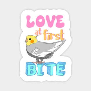 Love at first bite Cockatiel Funny Birb merch Parrot Kawaii Magnet