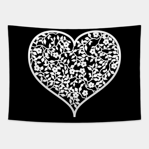 Floral Heart Tapestry by DANPUBLIC