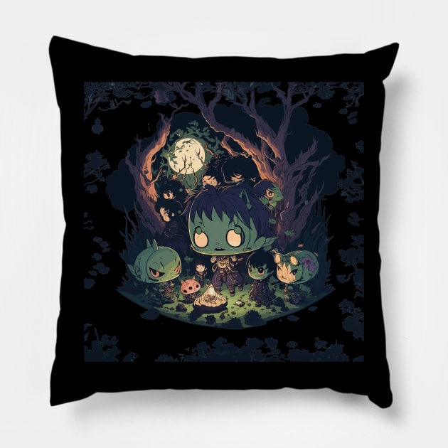 Spooky Side of Summer Japanese Horror Party Pillow by Artevak