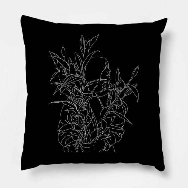 Girl with lillies Pillow by danatomashevych