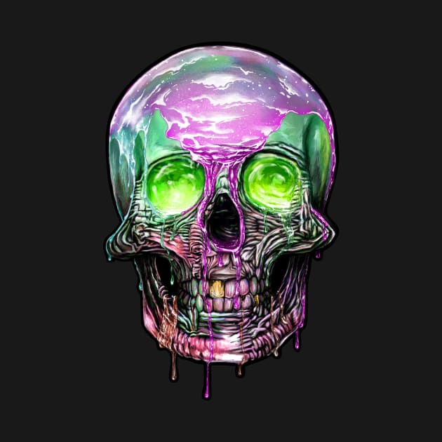 Liquid Sugar Skull - Punk skull candy slime drips 80s 90s by rolphenstien