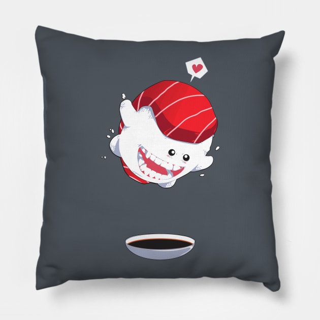 Tuna Sushi Cannon ball Pillow by mankeeboi