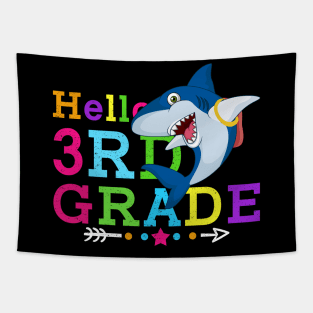 Shark Hello 3rd Grade Tshirt Teachers Kids Back to school Gifts Tapestry