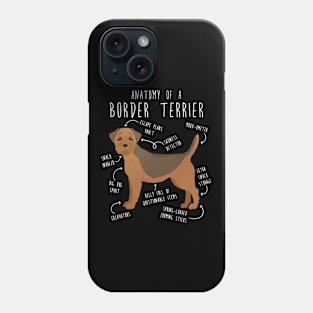 Border Terrier Grizzle and Tan Dog Anatomy Phone Case