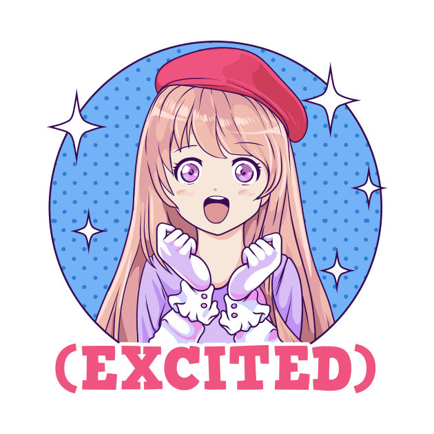 Cute Excited Anime Girl Funny Excited Face by theperfectpresents