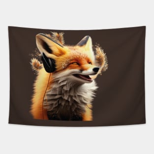 Smiling Musical Fox Tapestry