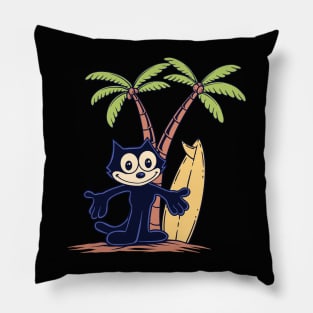 felix the  cat surf summer vacation Pillow