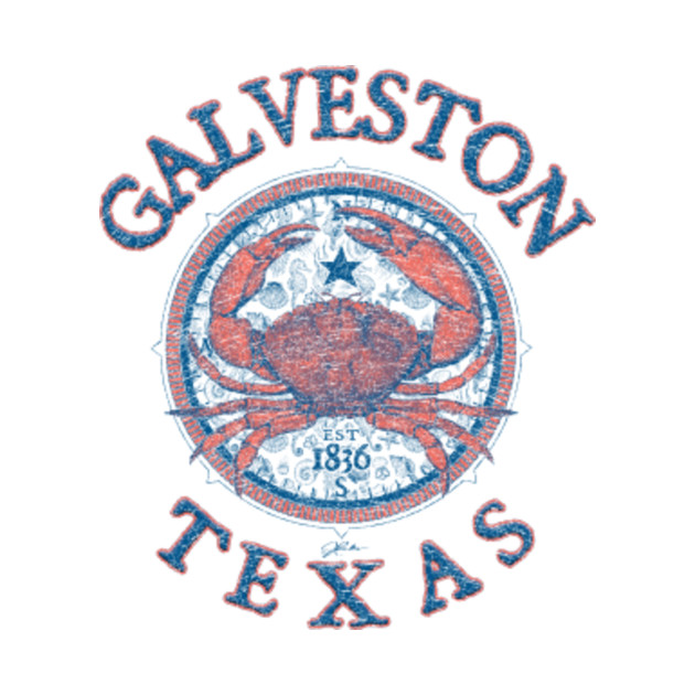 Galveston, Texas, with Stone Crab on Wind Rose (Two-Sided) by jcombs