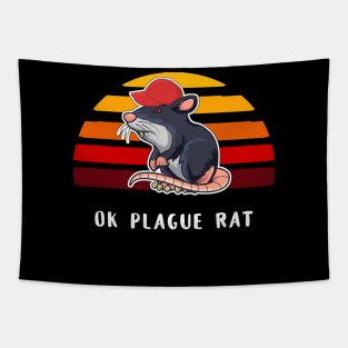 OK Plague Rat Red Hat Rat Gradient Tapestry