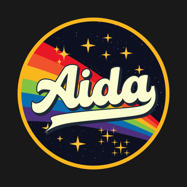 Aida // Rainbow In Space Vintage Style by LMW Art