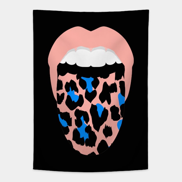 leopard lips Tapestry by MAYRAREINART