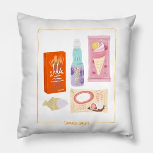 Japanese Food and Snacks Design Pillow