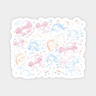 Ojamajo Doremi Doodle (White) Magnet