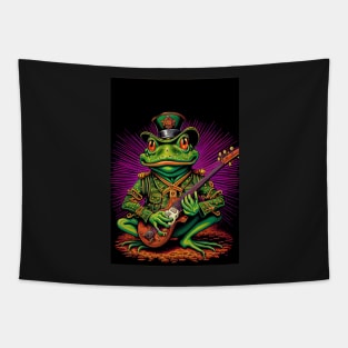 Frog Playing Guitar Tapestry