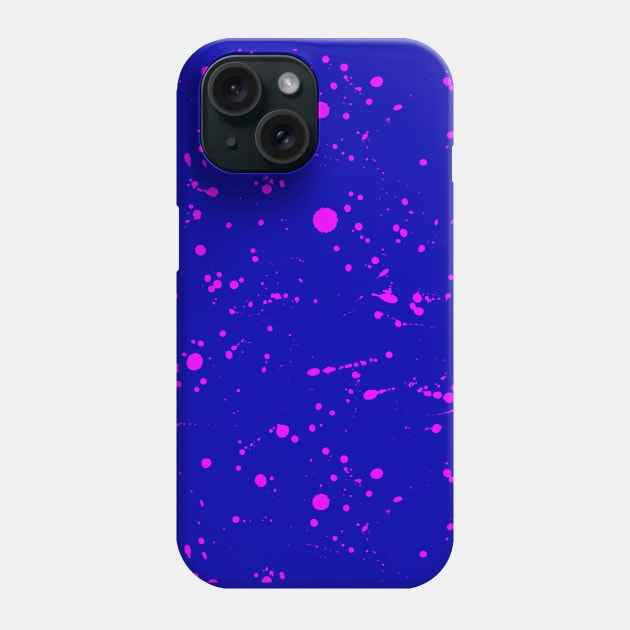 Hotpink Spray Splatter On Blue Phone Case by Pulpixel