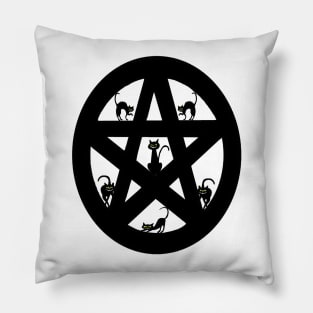 Black Cat Pentacle Pillow