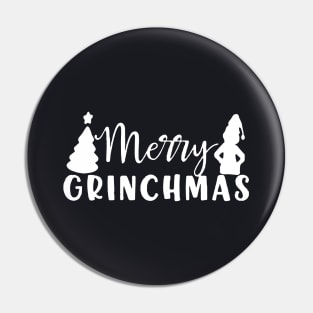 Merry Grinchmas Men Woman Black And White Shirt Wife Pin