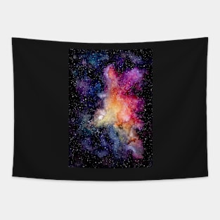 Watercolor Bright Pink Galaxy and Outer Space Tapestry