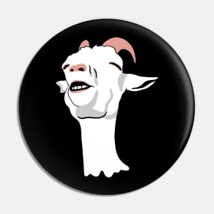 Relieved Goat Meme Pin