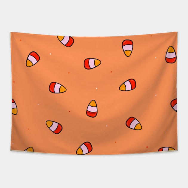 Candy Corn Print Tapestry by Doodle by Meg