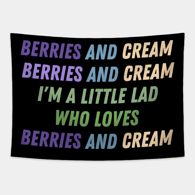 Berries and Cream For a Little Lad Tapestry by BobaPenguin