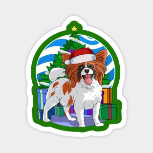 Papillon Cute Santa Christmas Gift Magnet