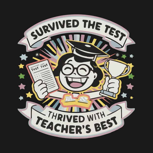 Survived the Test, Thrived with Teacher's Best Funny Student-Teacher T-shirt by ARTA-ARTS-DESIGNS