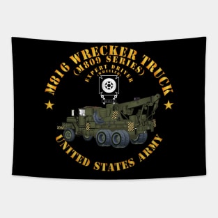 M816 Medium Wrecker Truck - OD - Left Rear Oblique - w Expert Driver Badge  X 300 Tapestry