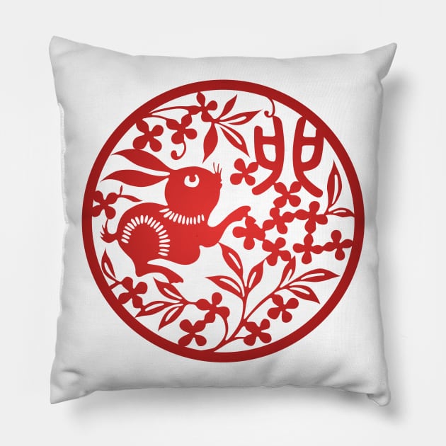 Chinese Zodiac ver.2 Rabbit in Red Pillow by Takeda_Art