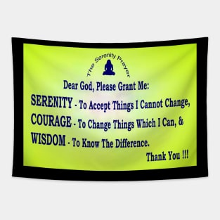 "The Serenity Prayer - Wall Art with Scattering Yellow Background Tapestry