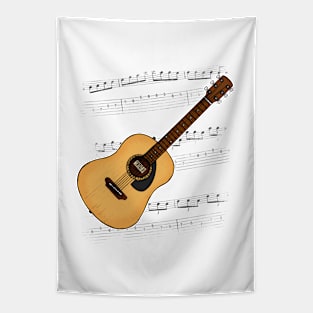 Acoustic Guitar Tab Guitarist Music Notation Musician Tapestry