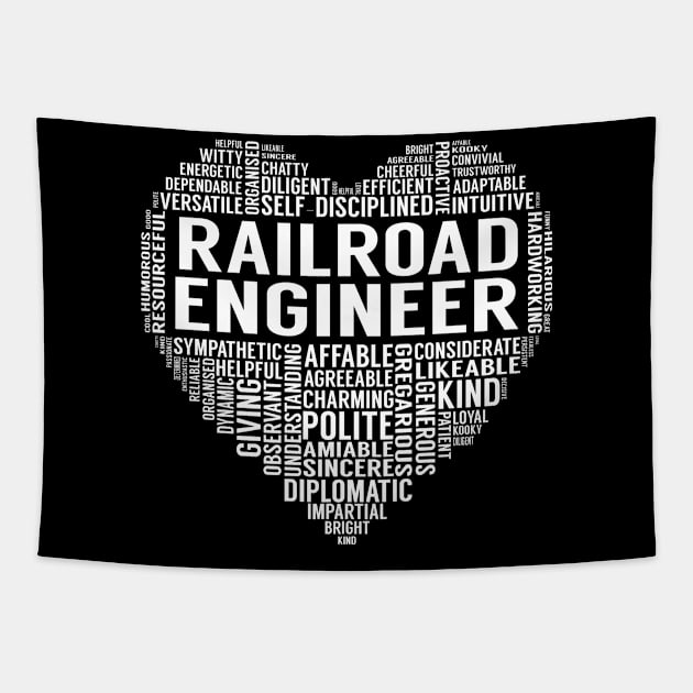 Railroad Engineer Heart Tapestry by LotusTee