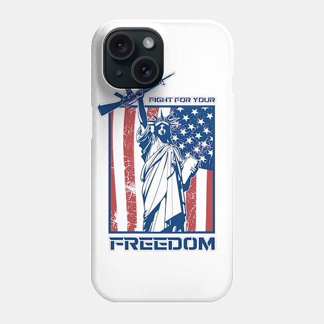 Statue Of Liberty Gun I Freedom Liberty Guns Weapons Rifle Design Phone Case by az_Designs