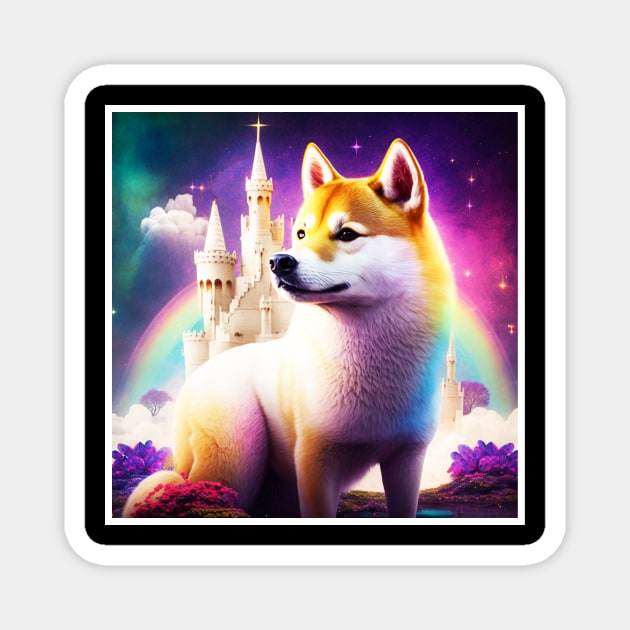 Shiba Inu Dog, Magical Land, Fantasy Magnet by logiamerch