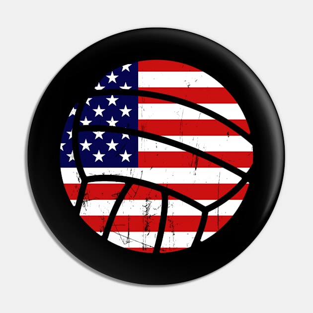 Usa America Flag Volleyball 4Th Of July Pin by mazurprop