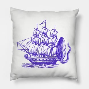 Pirates with snake ghost - blue Pillow