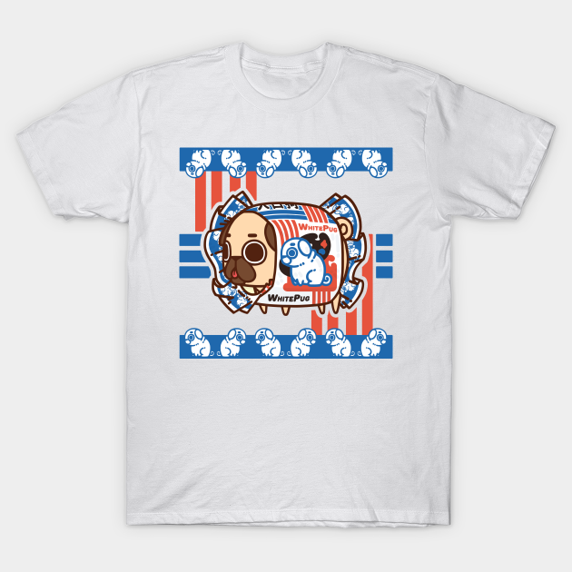 White Pug Candy Wrapper - Pug - T-Shirt