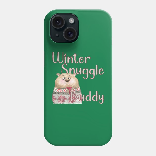 Winter Snuggle Buddy Phone Case by Mama_Baloos_Place