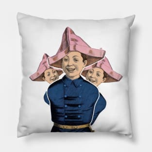 Smiling boy's paper hat Pillow