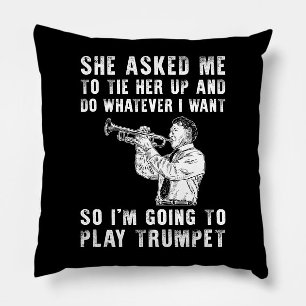 Brass and Chuckles: Unleash Your Playful Trumpet Serenades! Pillow by MKGift