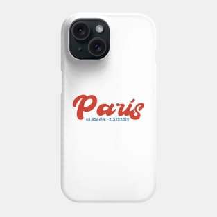 Paris GPS Coordinates 70s Phone Case