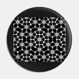 Black and white geometric pattern. Crop circle and celtic motifs. Pin