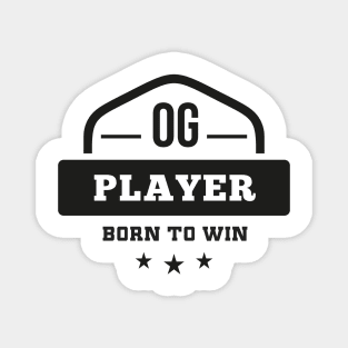 OG Player Born to Win Old School Vintage Gamer Magnet