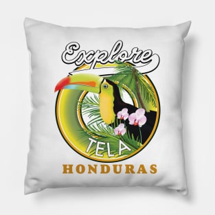 Explore Tela Honduras travel logo Pillow