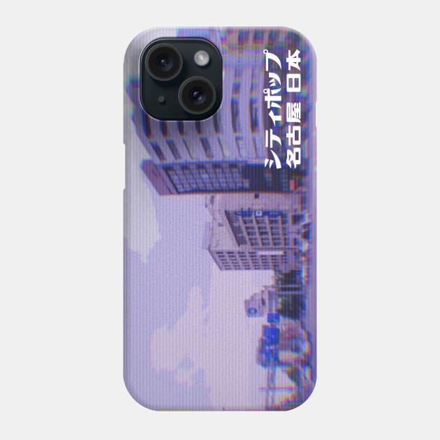 Japanese city pop art series 2 - Nagoya Japan in - retro aesthetic - Vaporwave style Phone Case by FOGSJ