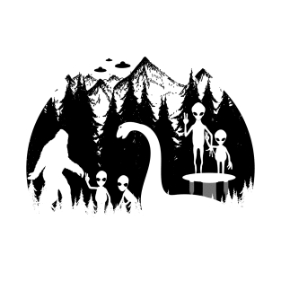 Bigfoot Loch Ness Monster And ALiens T-Shirt