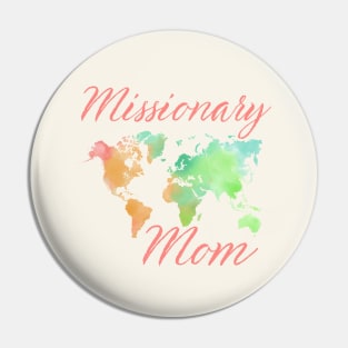 Missionary Mom Watercolor Earth LDS Missionary Gift Pin