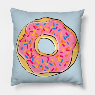 Donut with icing and sprinkling Pillow