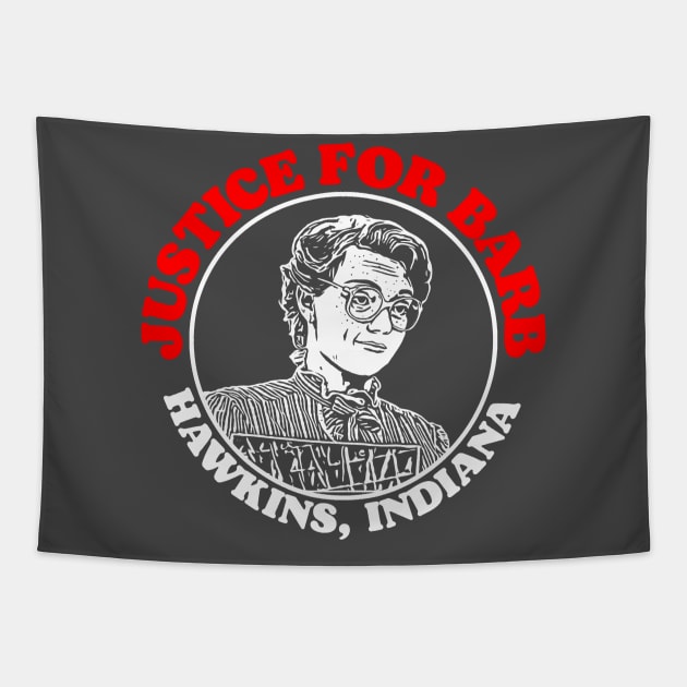 Justice for Barb - Barbara Holland Stranger Things Vintage 80s Protest Seal Tapestry by GIANTSTEPDESIGN