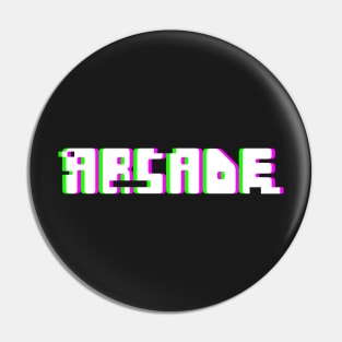 Retro Glitch ARCADE Text Pin